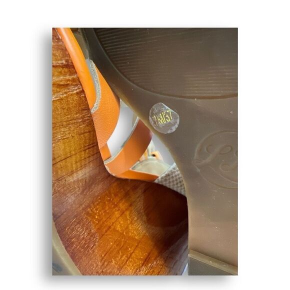 Lucky Brand Orange Wedge Sandals Size 7.5 - Picture 6 of 8